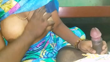 Sweaty Tamil Stud Gets His Thick Cock Stroked By A Busty Indian Aunty