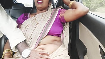Long Drive With Indian Aunty And Son-in-law Getting Steamy In The Car, Whispering Filthy Telugu Desires